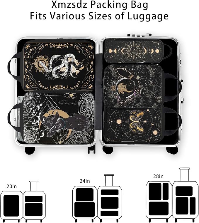 8 Pcs Compression Packing Cubes for Travel, Lightweight Waterproof Luggage Organizer Bags Set, Washable Packaging Cubes for Women Backpack Carry-On Suitcases - Image 5