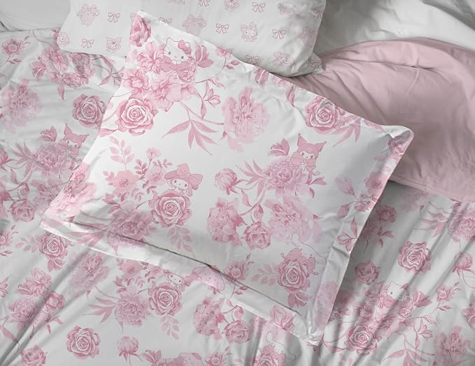 Jay Franco Comforter Set Includes Sheets and Pillow Covers - Soft and Cozy Bed Set for Stylish Room Decor, Official Licensed Bedding, Multi - Hello Kitty, 7 Piece Full - Image 5