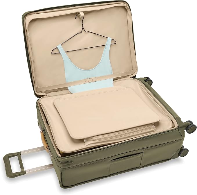 Briggs & Riley 29" Large Expandable Spinner - Checked Luggage for Travel, Suitcases with Wheels, Softside Rolling Bag for Men & Women, Self-Repairing Zipper - Baseline Collection, Olive - Image 13