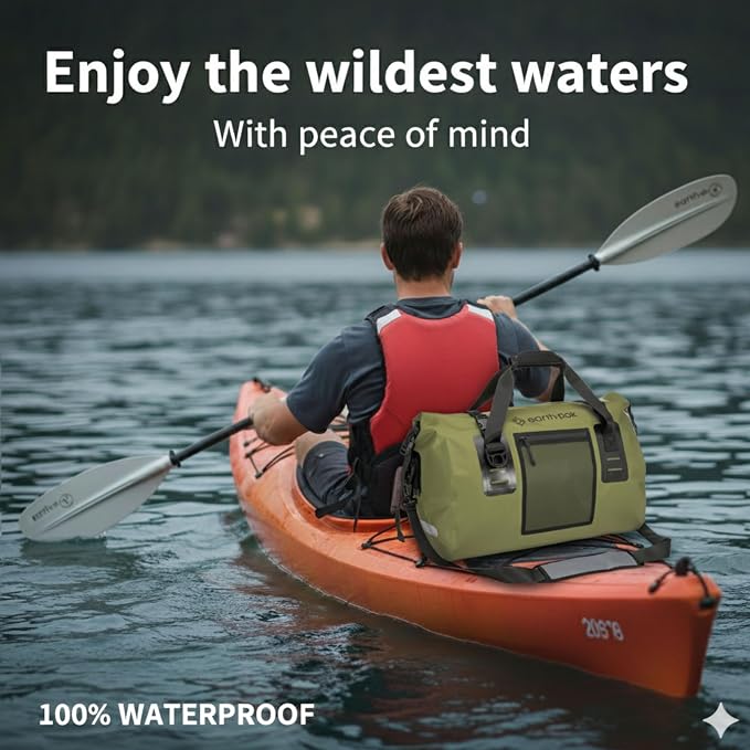Earth Pak Waterproof Duffel Bag - Heavy Duty Motorcycle Dry Bag with Large Storage Space Perfect for Traveling, Camping, Kayaking, Fishing & Canoeing Bag 50L/70L/90L/120L Sizes - Image 3