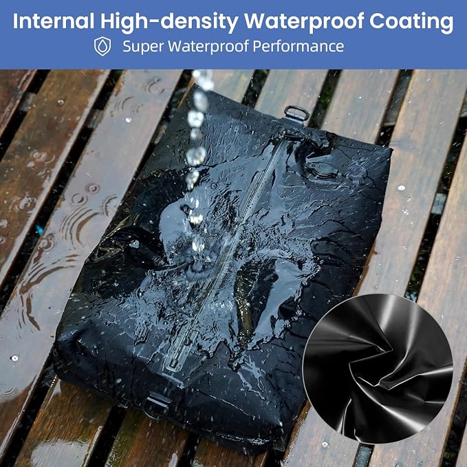 BAGAIL TPU Vacuum Bag for Travel, Reusable Compression Bag with IPX8 Waterproof Zipper, Save Space for Suitcase, Backpack and Carry on (Jet Black, Large, With Pump) - Image 9