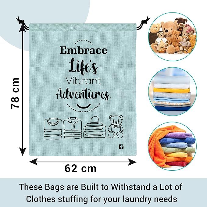 Kuber Industries Pack of 6 Cloth Storage Bag | Non-Woven Storage Organizer | Travel Cloth Carrying Bag | Garments Cover for Laundry | Travel Storage Organizer for Clothing | Large | Grey - Image 3