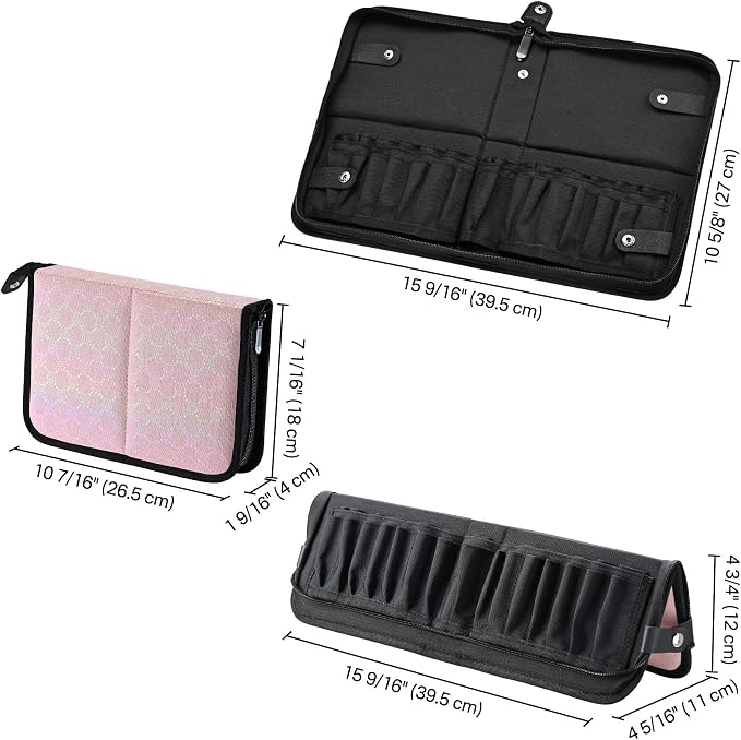 BYOOTIQUE Travel Makeup Brush Bag Foldable Holder Organizer Portable | ArtistPortable Stand-up Cosmetic Bag,Artist Storage with Multiple Pockets,Makeup Artist Brush Organizer - Image 9