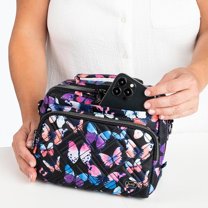 Lug Ranger Mini Crossbody for Women – Drawbridge Opening, RFID Card Slots, Adjustable Strap, 100% Polyester – CORAL - Image 3
