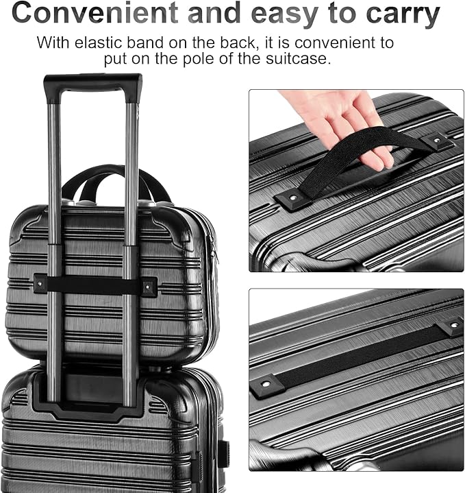 14-Inch Makeup Train Case Hardshell PC+ABS Travel Cosmetic Organizer, Makeup Storage Box for Toiletry Durable Portable Gifts for Women. - Image 3