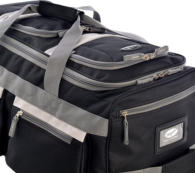 Olympia U.S.A. 29 inch Jumbo Size 8 Pockets Wheeled Rolling Duffel Bag Water Resistant Luggage Lightweight Travel Suitcase with Retractable Handle - Image 4