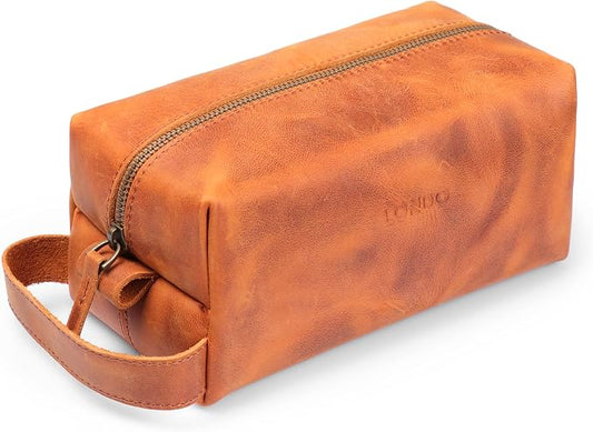 Londo Genuine Leather Travel Toiletry, Makeup, Shaving Organizer Bag - Dopp Kits - Unisex by Londo