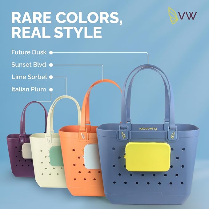 Large Rubber Beach Tote Bag - Waterproof Bag With Sand Proof Pouch For Beach, Travel, Pool (13.7" x 9.4" x 18.9") - Image 8