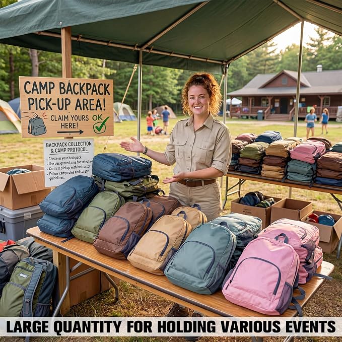 48 Pack Neutral 17 Inch Foldable Backpacks in Bulk Lightweight Classic Basic Book Bags Elementary Backpack for Travel Camp Donations - Image 6