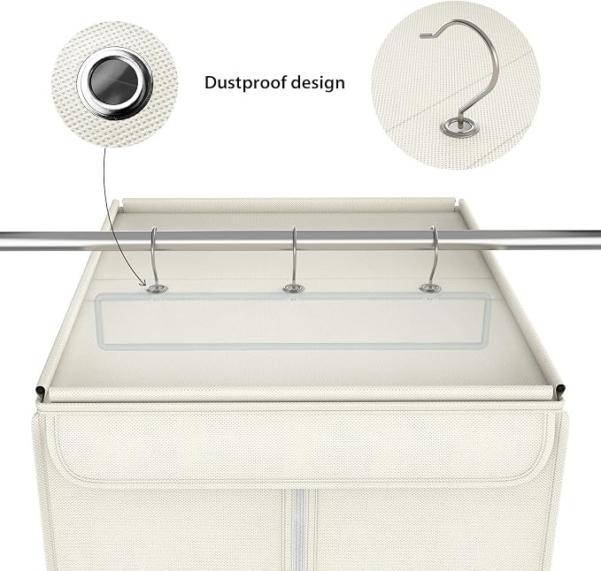Zilink Garment Storage Bags for Hanging Clothes 40" Suit Garment Bag with Clear Window Space Saving Hanging Garment Bags for Suits, Shirts, Short Skirts, Beige - Image 7