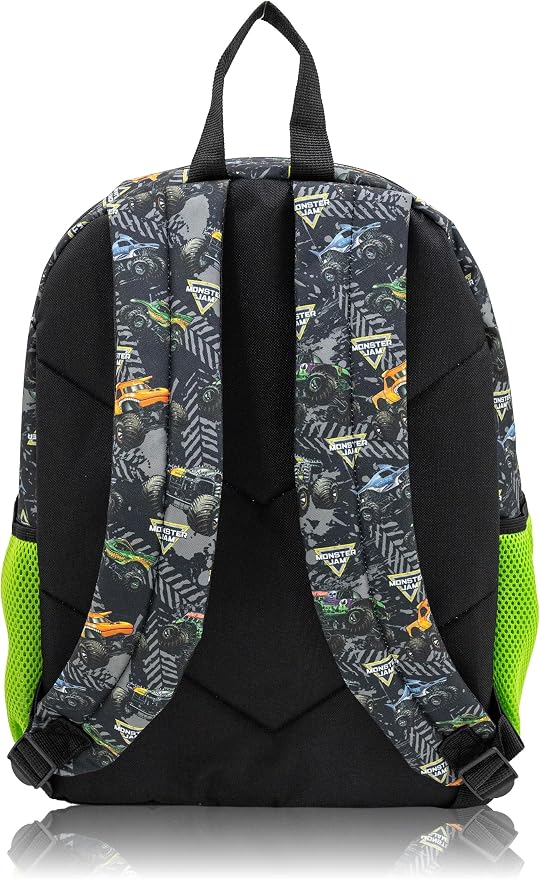 Fast Forward Monster Jam Backpack Set for Boys | 4-Piece Monster Truck Bookbag with Lunch Bag, Headphones, and Dangle | Grave Digger Kids School Backpack | Ages 3+ - Image 5