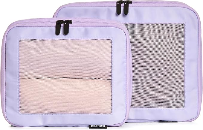Aerotrunk Compression Packing Cubes for Travel - Luggage Organizer Bags - Double Zipper Packing Cubes for Suitcases (2-Pack, Purple) by Aerotrunk