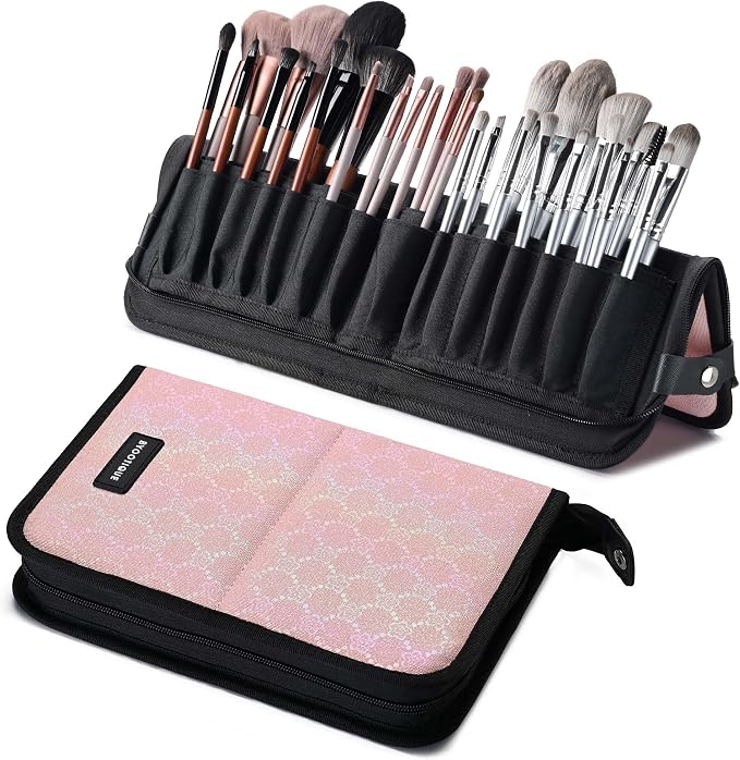 BYOOTIQUE Travel Makeup Brush Bag Foldable Holder Organizer Portable | ArtistPortable Stand-up Cosmetic Bag,Artist Storage with Multiple Pockets,Makeup Artist Brush Organizer by BYOOTIQUE