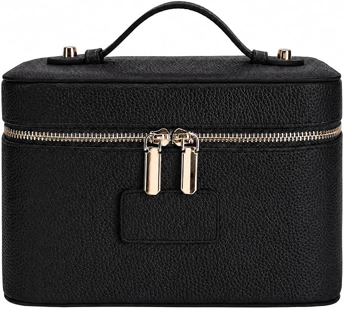 Makeup Case for Women, Leather Makeup Bag Cosmetic Case with Removable Divider, Large Capacity Waterproof Portable Travel Toiletry Make up Organizer Case by idoltimes