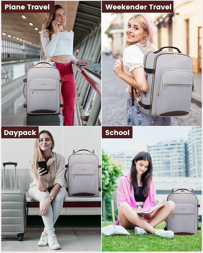 LOVEVOOK 40L Travel Backpack Flight Approved Carry on Backpack,3 Packing Cubes,Waterproof Personal Item Travel Bag,TSA Carry on Luggage Suitcase Travel Essentials,Gifts for Women & Men,fits 17" Laptop - Image 7