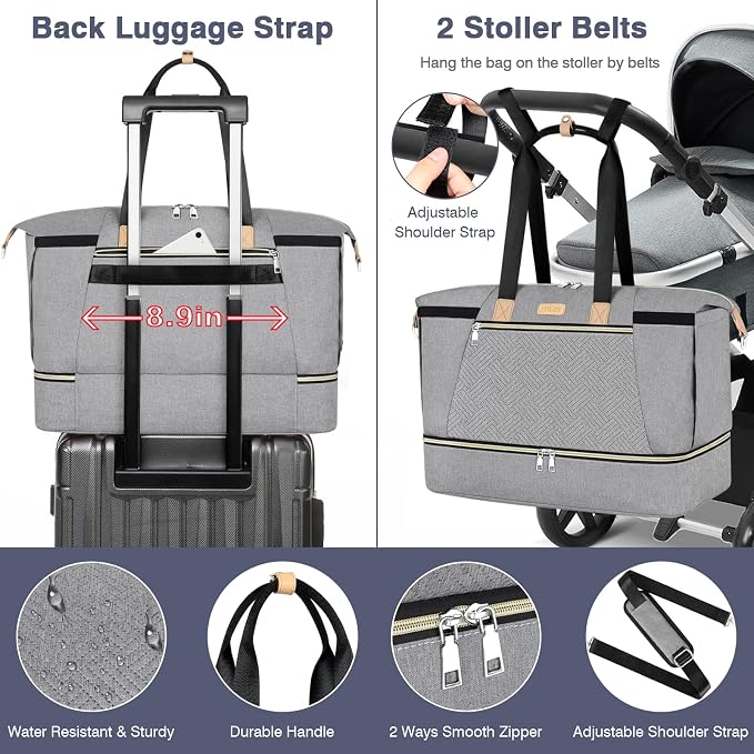 ITIEZY Diaper Bag Tote for Baby - Large Mommy Bag with Portable Changing Pad Pacifier Case, Hospital Bags Travel Baby Bag - Image 7