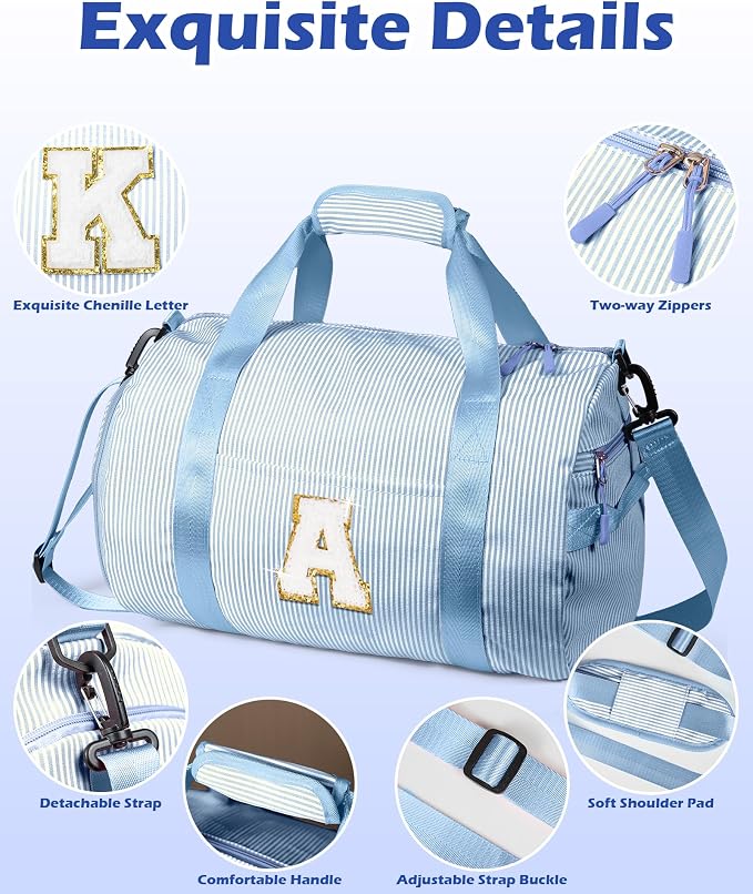 Dance Recital Gifts,Girls Travel Duffle Bag, Kids Initial Overnight Bags with Shoe Compartment, Customized Weekender Bag with Makeup Pouch,Tween Girl Trendy Stuff (Letter I) - Image 5
