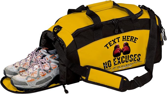Personalized Boxing Duffle Bag with Name – Durable Gym Bag for Fighters, Custom Training Gear Bag with Shoe Compartment for Gloves & Equipment by all+about+me+company