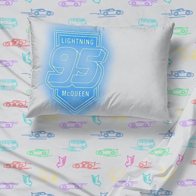Jay Franco Kids Sheet Set with Fitted, Flat Sheets & Pillow Cover - Ultra-Soft Bedding with Pillowcase for Room Decor, Gray - Cars, 3 Piece Twin - Image 7