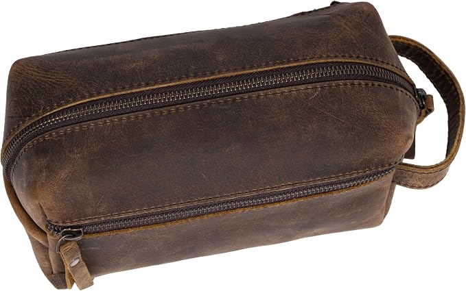 KomalC Travel Toiletry Bag – Premium Leather Dopp Kit for Men & Women with Water-Resistant Lining & Spacious Zippered Organizer - Image 3