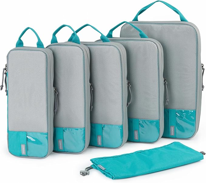 BAGSMART 6 Set /4 Set/2 Set Compression Packing Cubes for Travel, Lightweight Luggage Organizer Bags, Durable Space Saver Bags Travel Essentials by BAGSMART