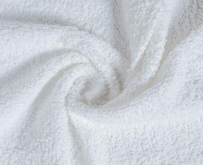 100% Cotton Washcloths 24 Pack (12x12 Inches) Soft, Highly Absorbent Washcloth, Face Towels, Wash Cloths for Face, Ring Spun, Bulk Pack (White) - Image 3