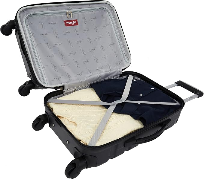 Wrangler 4 Piece Miami Luggage and Packing Cubes Set, Black - Image 10