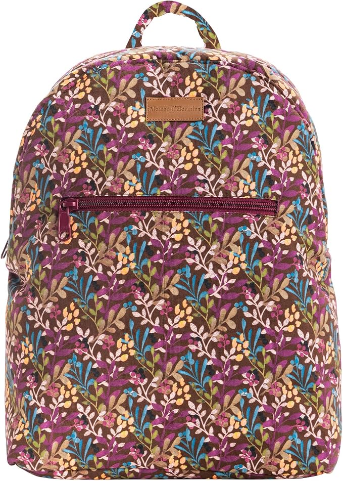 Maison d' Hermine Backpack for Women Men Cotton Shoulder Multipurpose Rucksack with Small Pouch Lightweight Multi Pocket Bag for Travel Work Beach Perfect for Spring Summer (Hoara) by MaisondHermine
