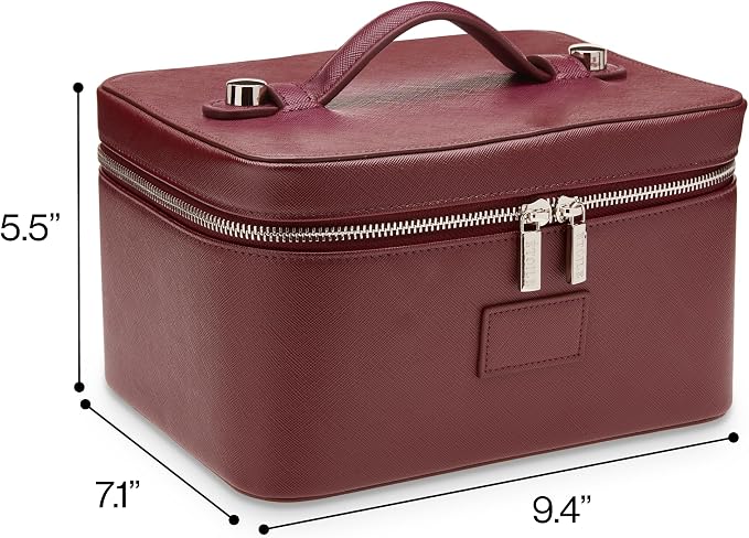 ETOILE - Vanity Case Burgundy - Stylish Travel Makeup Bag Organizer with Dividers - Image 6