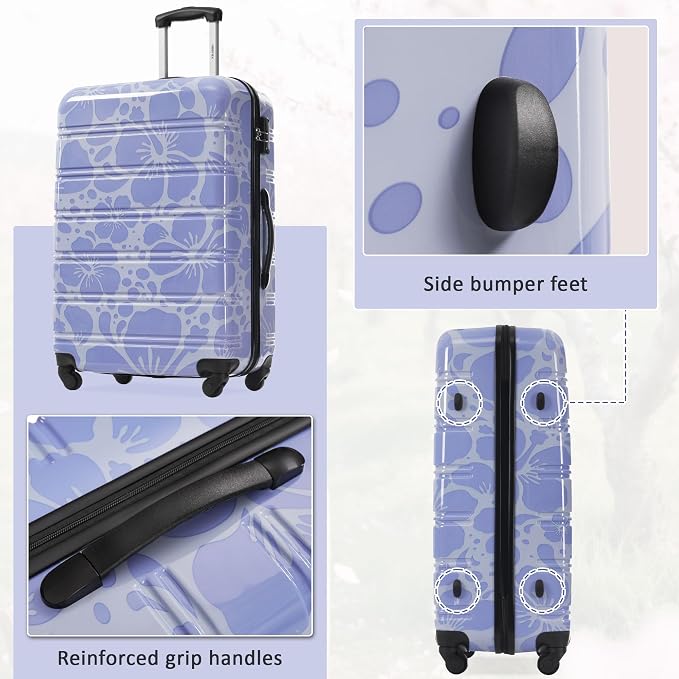 Merax Luggage Sets 3 Piece, Hardside Suitcase Set with Spinner Wheels | Lightweight 20+24+28 IN Suitcase with Carry on Luggage, Blue - Image 6