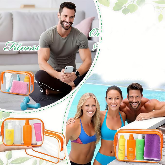 100 Pcs Clear Makeup Bags Bulk Graduation Dad Mon Gift Bag Tsa Approved Toiletry Bag for Travel Transparent Cosmetic Bag PVC Waterproof Travel Small Pouches with Zipper for Men and Women (multi color) - Image 4