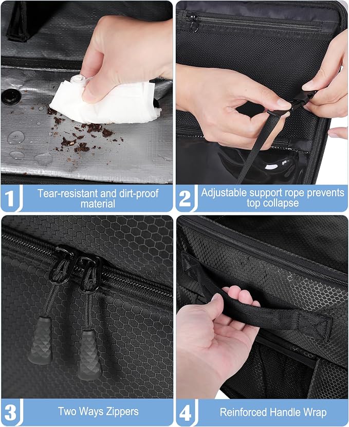 Golf Trunk Organizer, Waterproof Car Golf Locker with Separate Ventilated Compartment for 2 Pair Shoes, Golf Storage for Balls, Tees, Cap, Clothes, Gloves, Accessories, Gifts for Men, Women - Image 4