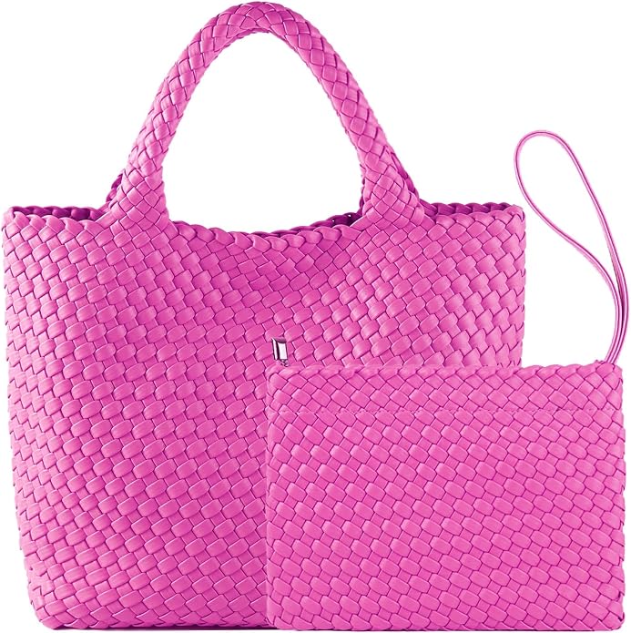 JINMANXUE Fashion Woven Bag Shopper Bag Travel Handbags and Purses Women Tote Bag Large Capacity Shoulder Bags by JINMANXUE
