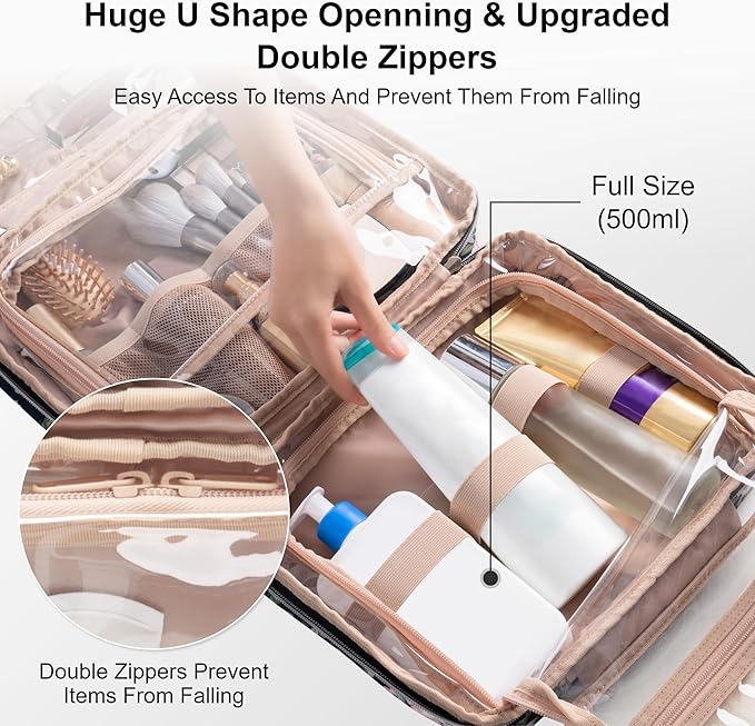 Everfun Travel Toiletry Bag with Hanging Hook and Leakproof Wet/Dry Compartments, Large Capacity Makeup Cosmetic Organizer for Women, 12x9x4.5 Inch, Urban Roam - Image 5