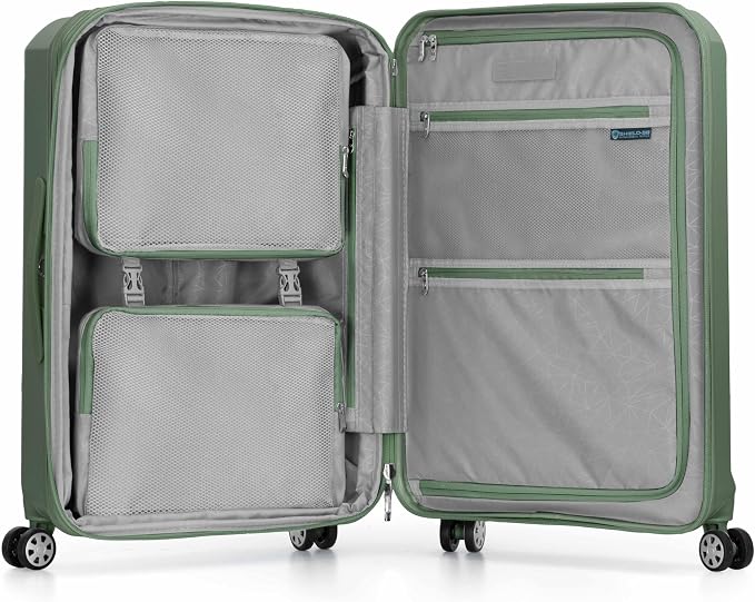 Traveler's Choice Pagosa Hardshell Expandable Luggage with Spinner Wheels, Green, 2-Piece Set (22/27) - Image 8