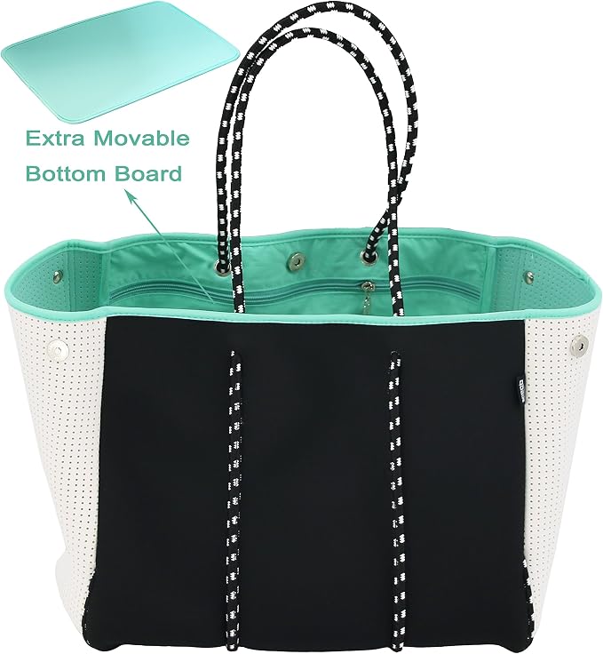 QOGiR Neoprene Multipurpose Beach Bag Tote with Inner Zipper Pocket … … … … - Image 4