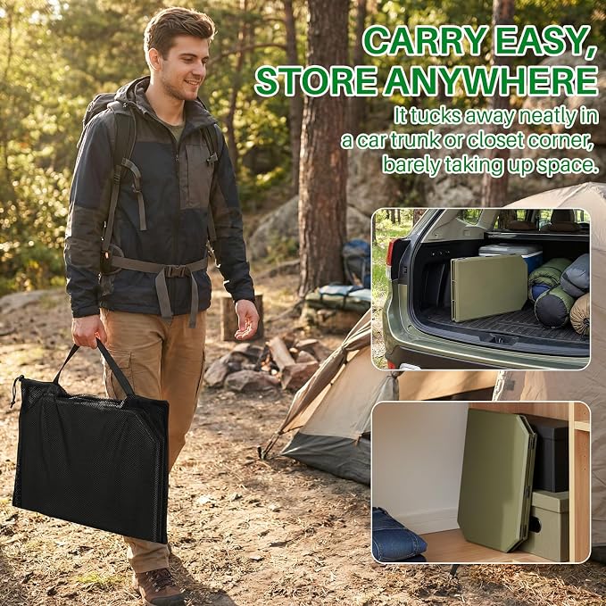 TOPCHANCES Folding Camping Table, Ultralight Aluminum Portable Table with Adjustable Height, 2-in-1 Carry Bag for Outdoor Picnic, Travel, Beach, BBQ & Festival (Army Green) - Image 5
