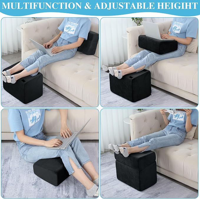 Under Desk Foot Rest, ROYALAY Ergonomic Office Footrest with 3 Adjustable Heights, High-Density Memory Foam Leg Rest for Home, Travel, Airplane with Washable Cover - Image 5