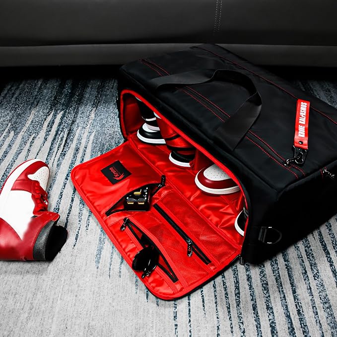 Sneaker Bag for Travel/Sneakerhead gift/Outdoor Sports Bag/Gym Bag /, A Multi-functional Travel Duffel Bag with 3 Adjustable Dividers, & Shoulder Strap,Made of Nylon, by Krone Kalpasmos-classic - Image 2