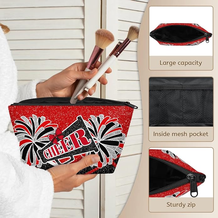 Cheerleading Dance Bag for Women Cheer Team Sport Gym Makeup Cosmetic Bag 2 Pcs Set - Image 7