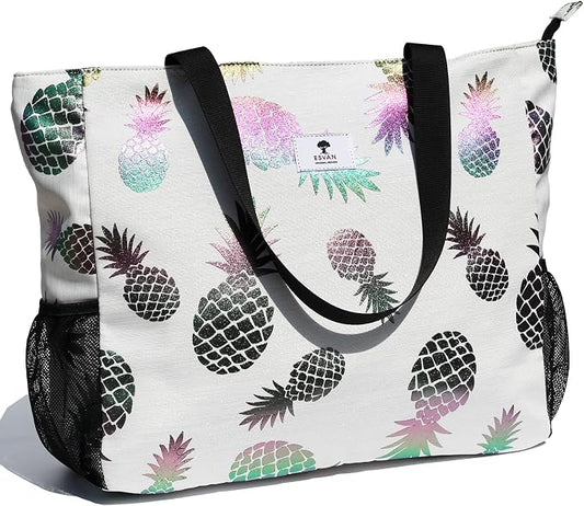 ESVAN LARGE BEACH BAG Water Resistant Lightweight 20 inch Women Oversize Tote Bag for Gym Beach Travel Pool Yoga Nurse by ESVAN