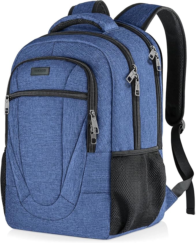 BIKROD Backpack for Women and Men, Extra Large School Backpacks for Teens, Water Resistant Back Pack Fits 17 Inch Laptop, Business Anti Theft Sturdy Computer Bag Gifts, Blue by PRISTINEBAGUS