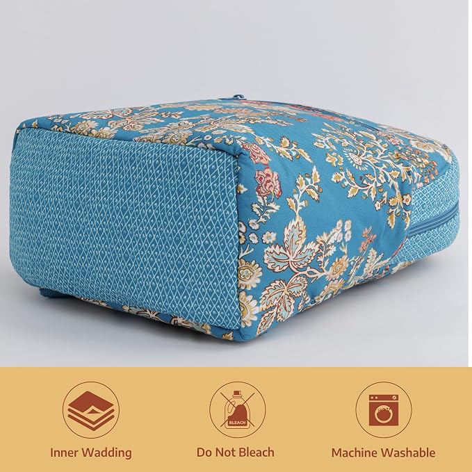 Maison d' Hermine Backpack for Women Men Cotton Shoulder Multipurpose Rucksack with Small Pouch Lightweight Multi Pocket Bag for Travel Work Beach Perfect for Spring Summer (Marquise - Blue) - Image 7