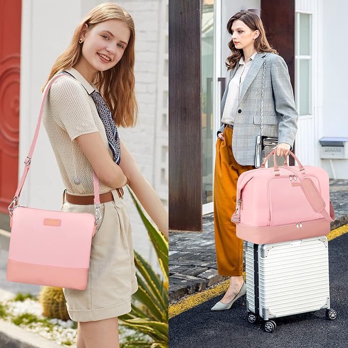 Travel Weekender Bag for Women, 21" Overnight Bag with Shoe Compartment 50L Large Travel Duffel Bag Carry On Tote for Weekend, Overnight, Business Trips, Water Resistant - Image 3