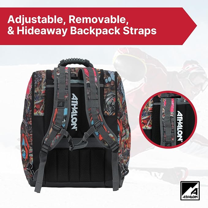 Athalon Everything Ski Boot Bag Gear Pack with Ventilated Boot Compartments, Waterproof Bottom, Hideaway Helmet Sling, 58.5 Liter Capacity - Image 3