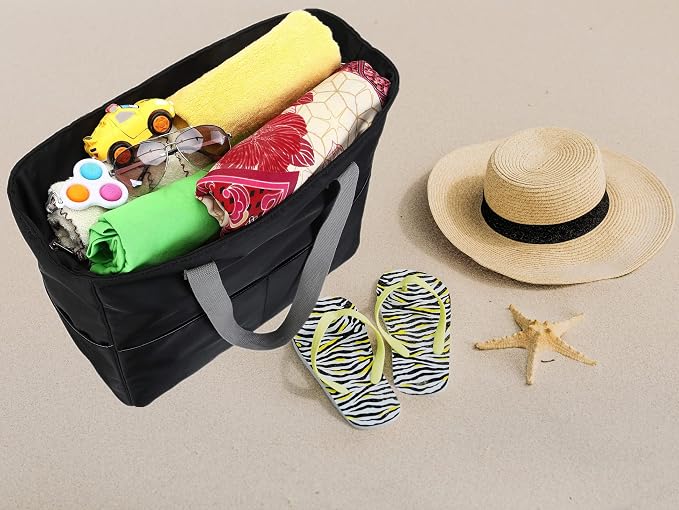 Bluboon Waterproof Beach Tote Pool Bags for Women Ladies Extra Large Carry On Bag With Wet Compartment for Weekender Travel - Image 3
