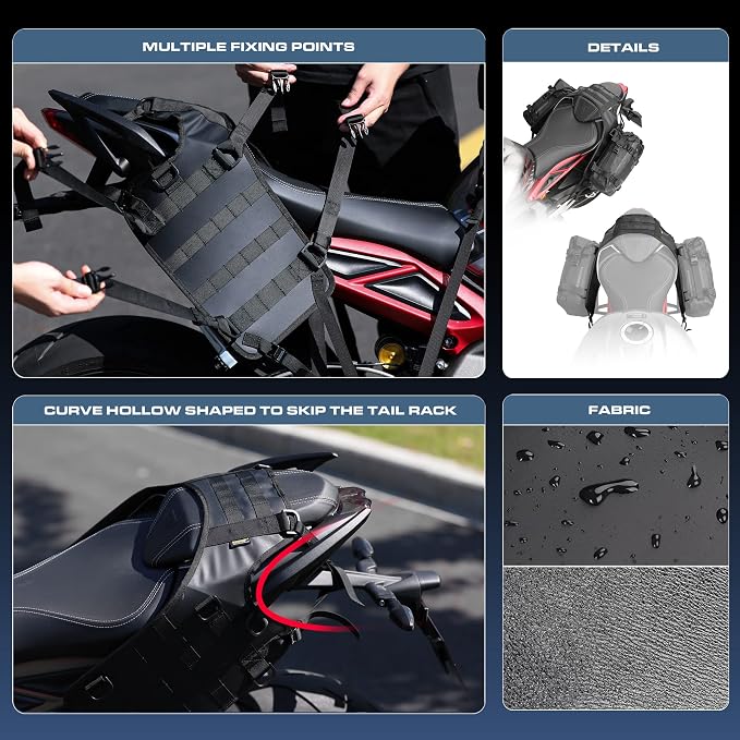 Rhinowalk Motorcycle Mount Base, Motorcycle Tail Bag Saddle Bag/Tail Bag/Seat Bag Universal Saddle Bag Mount Base - Image 4