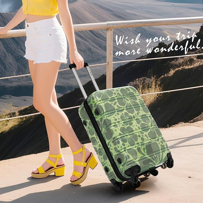Merax Luggage Sets 3 Piece, Hardside Suitcase Set with Spinner Wheels | Lightweight 20+24+28 IN Suitcase with Carry on Luggage, Green - Image 9