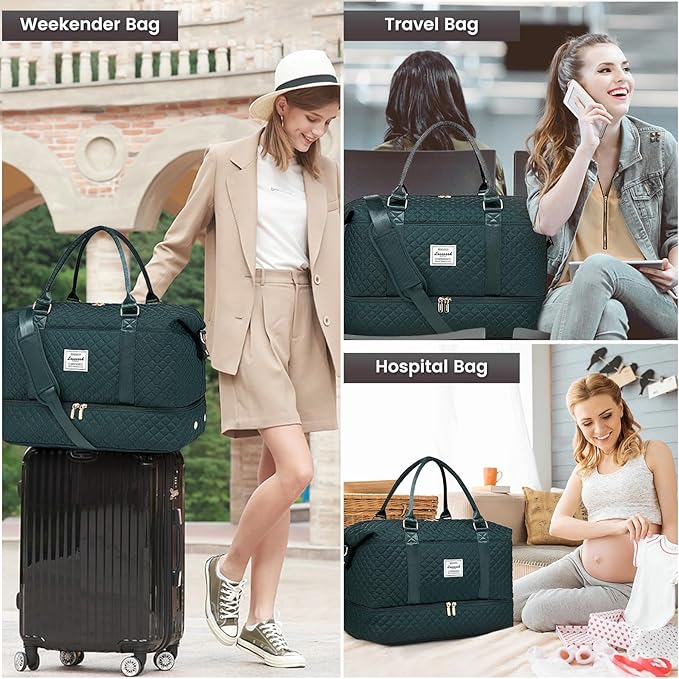 LOVEVOOK Travel Duffle Bag,Weekender Bags for Women with Shoe Compartment，Carry on Overnight Bag with Toiletry Bag,Gym Duffel Bag with Wet Pocket, Hospital Bags for Labor and Delivery - Image 6