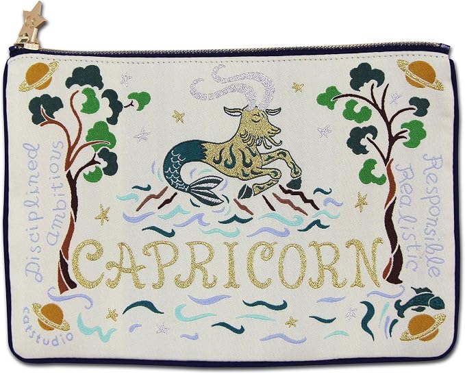 Catstudio Astrology Zipper Pouch, 5x7 Travel Toiletry Bag, Makeup Bag, Dog Treat Pouch, or Travel Purse by catstudio